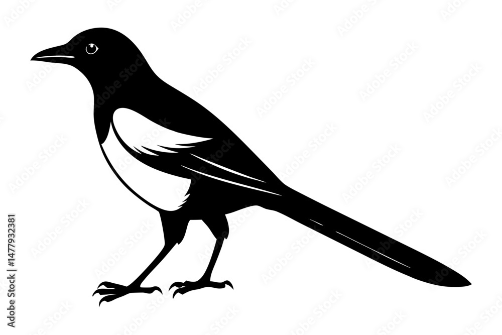 Obraz premium Magpie Silhouette vector
