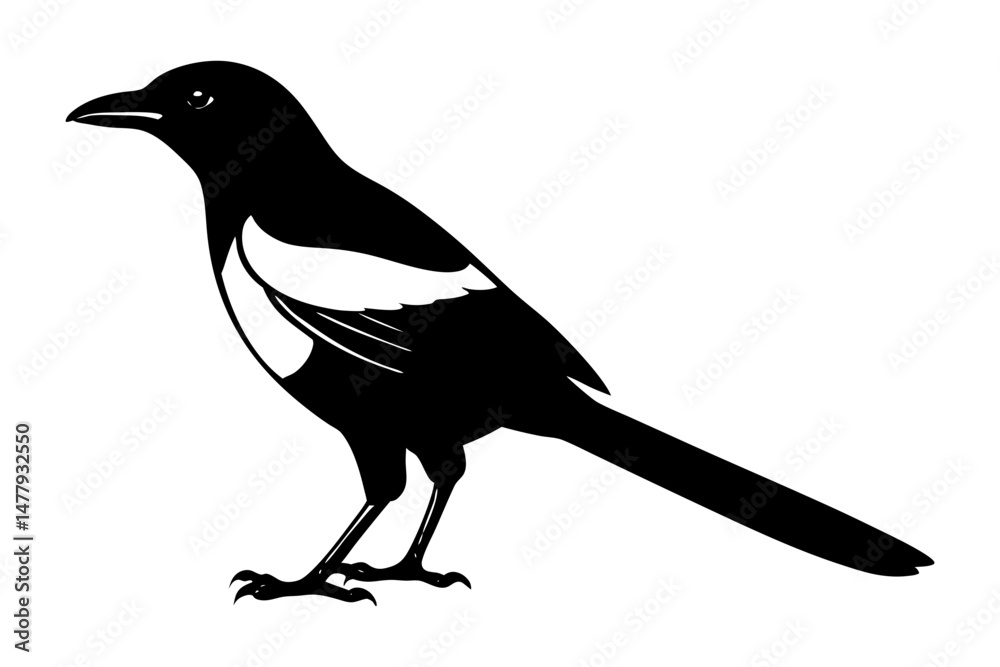 Obraz premium Magpie Silhouette vector