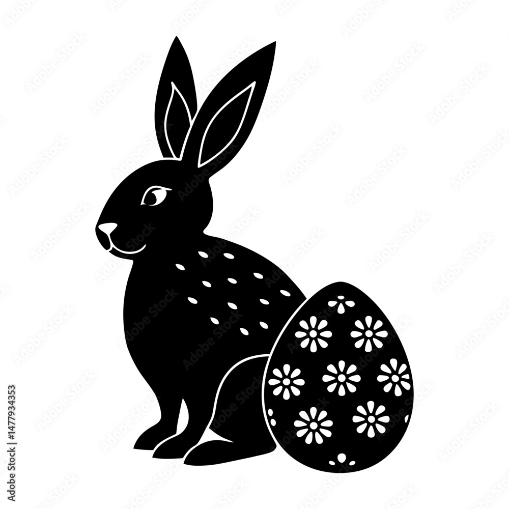 Obraz premium Easter Bunny Silhouette vector