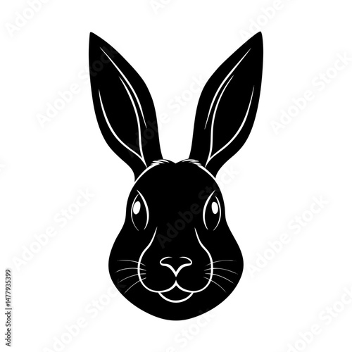 Easter Bunny Head Silhouette vector