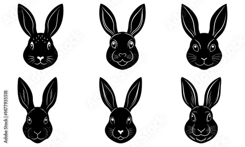 Easter Bunny Head Silhouette vector