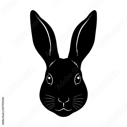 Easter Bunny Head Silhouette vector