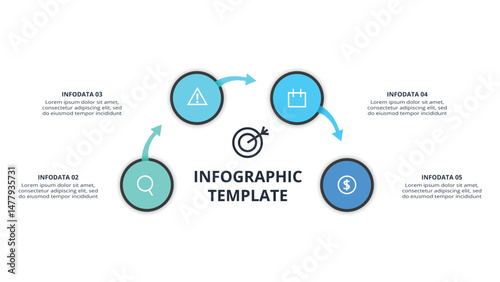 Workflow concept for infographic with 4 steps, options, parts or processes. Business data visualization.