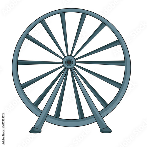 Observation wheel illustration in cartoon style, iconic tourism attraction