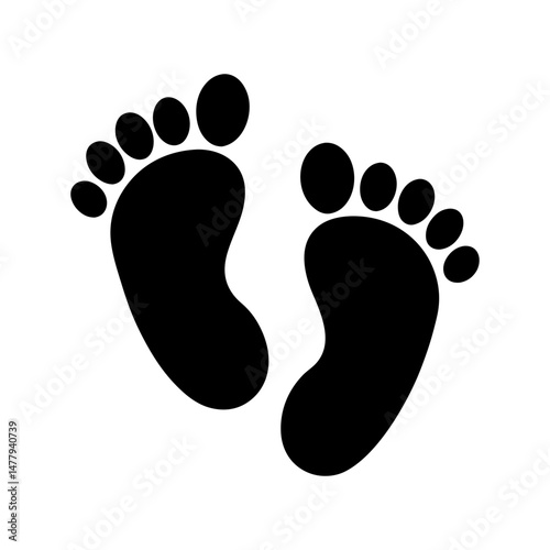 Illustration of two black footprints on white background