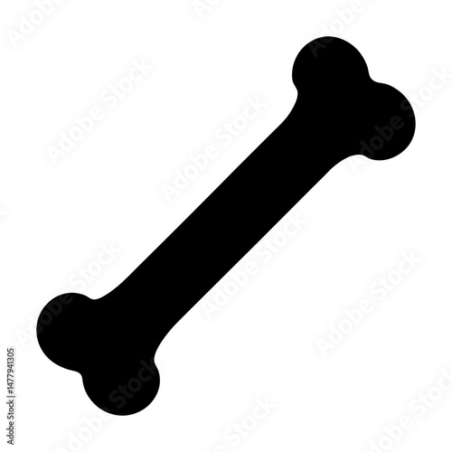 Simple black and white image of a dog bone shape