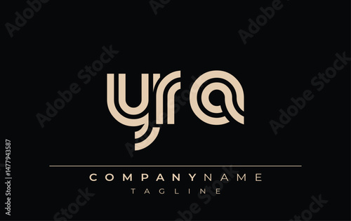 YRA Creative Unique Modern Letter Logo Design. Stylized logo featuring a unique letter design, presenting abstract minimalist aesthetics and modern appeal. photo