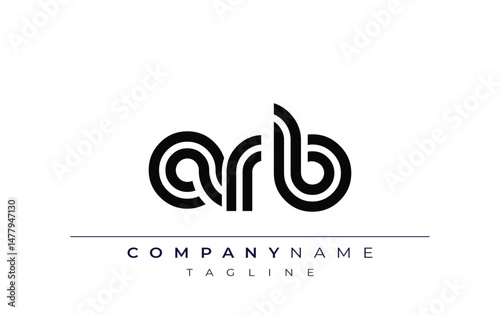 ARB Creative Unique Modern Letter Logo Design. Stylized logo featuring a unique letter design, presenting abstract minimalist aesthetics and modern appeal.
