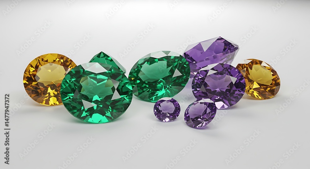 Precious stones on a solid background Precious stones on a solid background