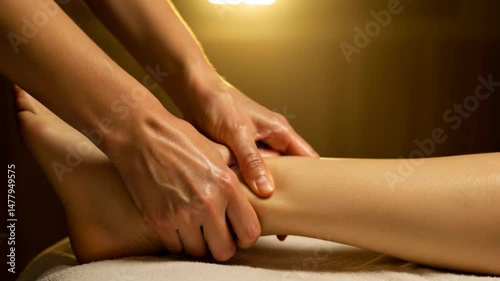 Wallpaper Mural Gentle Leg Massage Therapy with Natural Light Enhancing Calm Atmosphere and Relaxation Torontodigital.ca