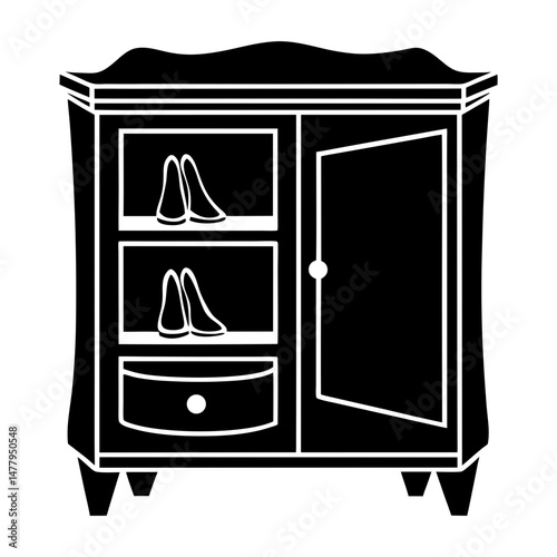 Shoe Cabinet silhouette vector
