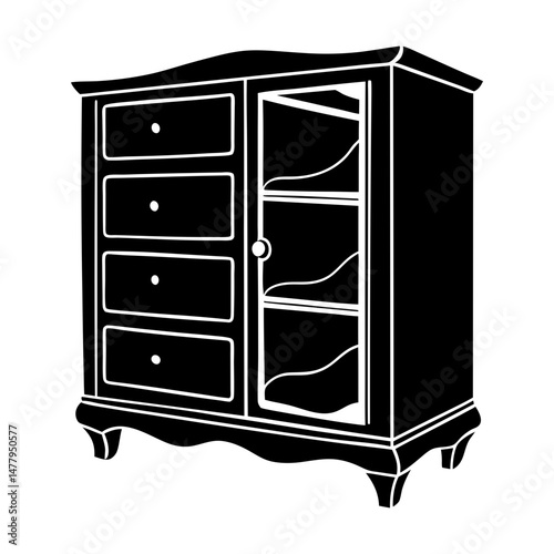 Shoe Cabinet silhouette vector
