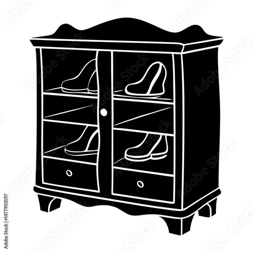 Shoe Cabinet silhouette vector