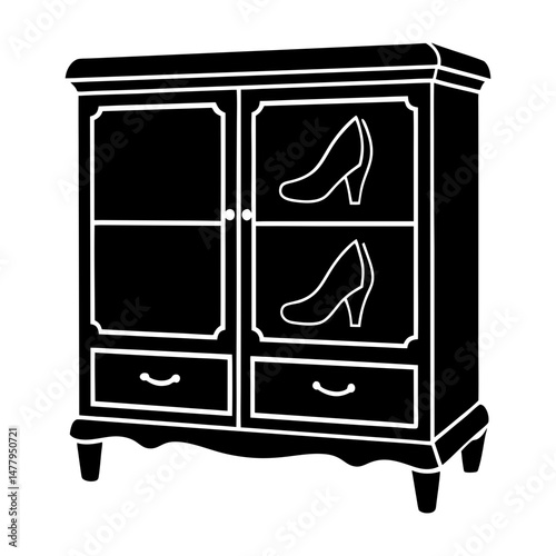 Shoe Cabinet silhouette vector