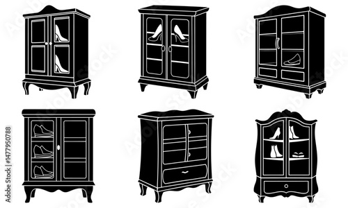 Shoe Cabinet silhouette vector