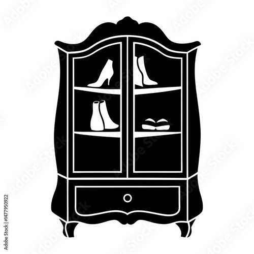 Shoe Cabinet silhouette vector