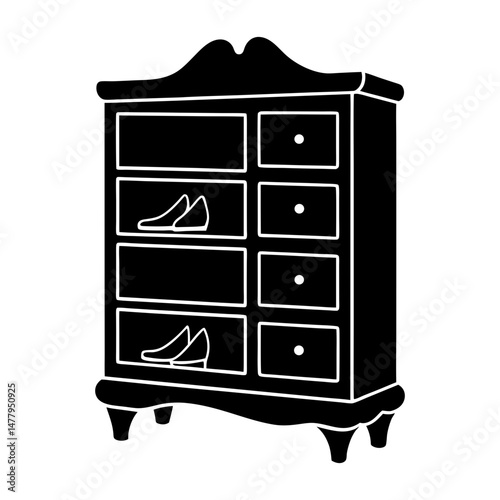 Shoe Cabinet silhouette vector