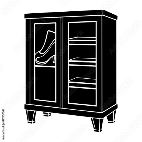 Shoe Cabinet silhouette vector