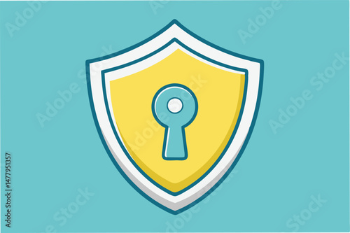 Shield design featuring a keyhole in the center represents security and protection in a digital context