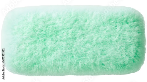 Mint green textured cleaning pad displayed on a white background.