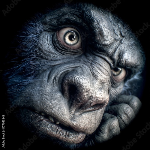 Primate pondering deeply