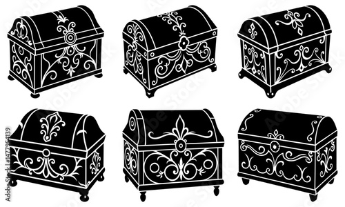 Decorative Chest silhouette vector