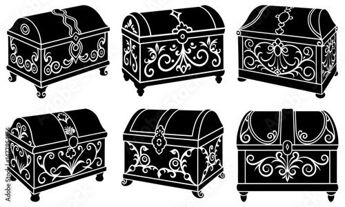Decorative Chest silhouette vector