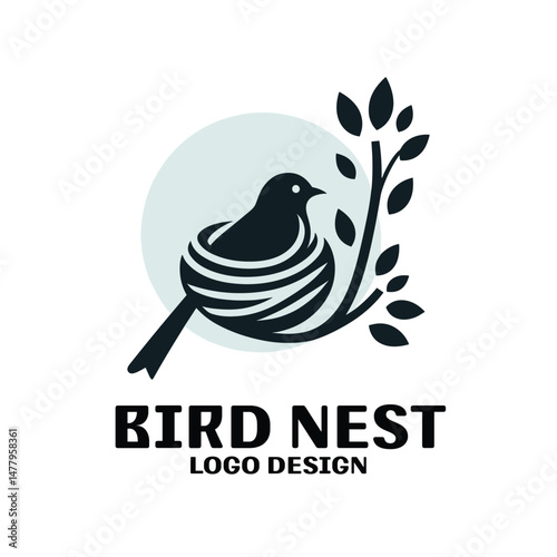 Bird Nest Vector Logo Design