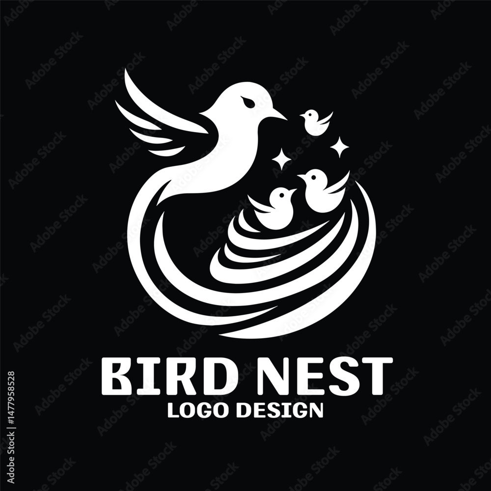 Fototapeta premium Bird Nest Vector Logo Design