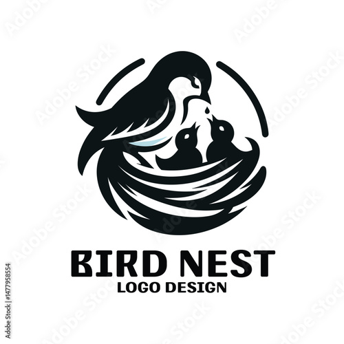 Bird Nest Vector Logo Design