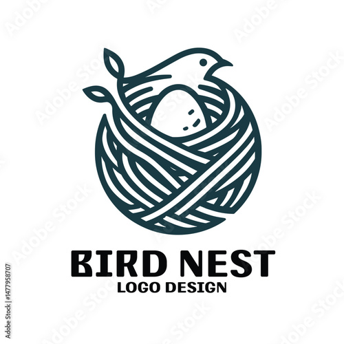 Bird Nest Vector Logo Design