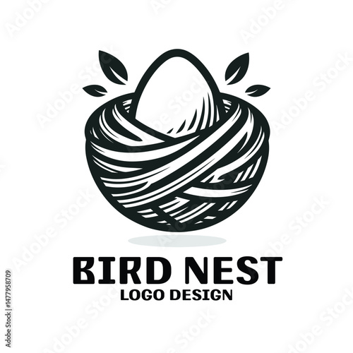Bird Nest Vector Logo Design