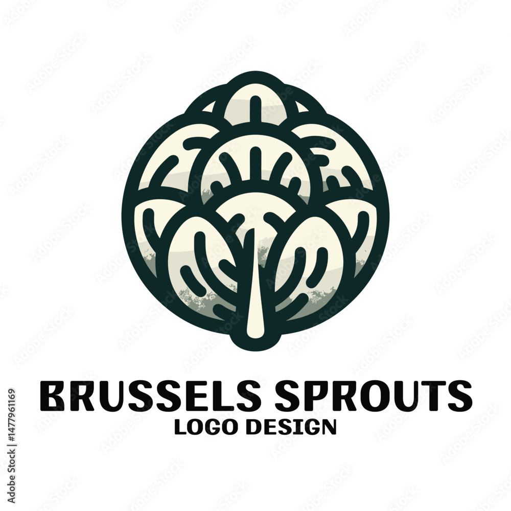 Naklejka premium Brussels Sprouts Vector Logo Design