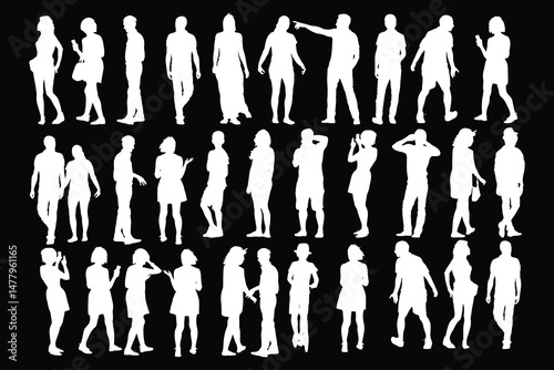 human shadow white icons
