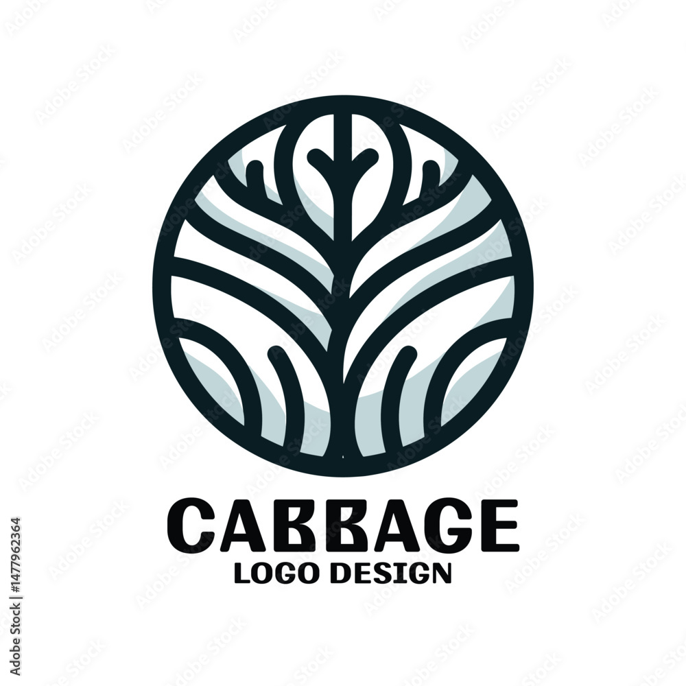 Naklejka premium Cabbage Vector Logo Design