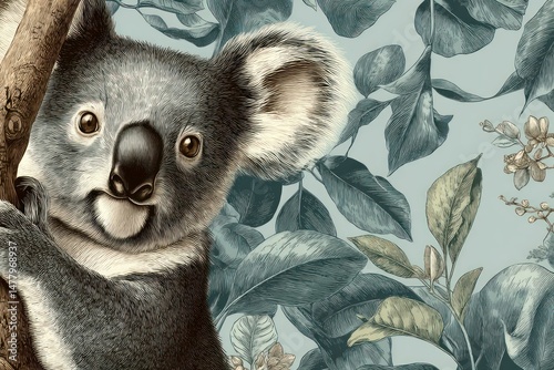 Charming TreeDwelling Creature with Expressive Eyes Amidst Lush Foliage