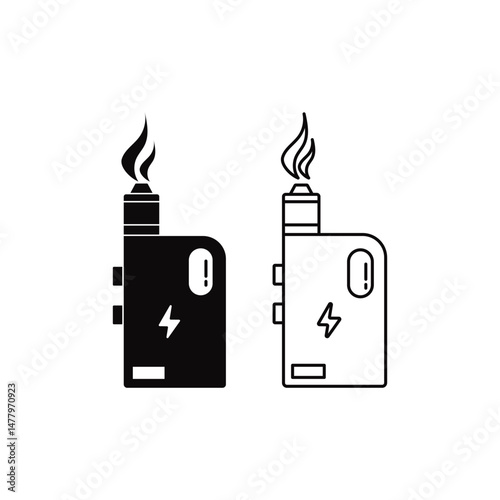 Electronic Cigarette Icon Vector Design.