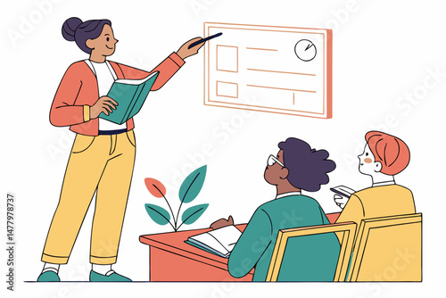man and woman in the office