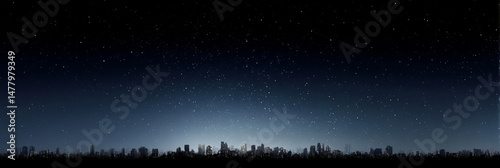 Star-speckled urban skyline awakens under cosmic tapestry, celebrating Nyepi's silent night introspection and Celestial Embrace Festival