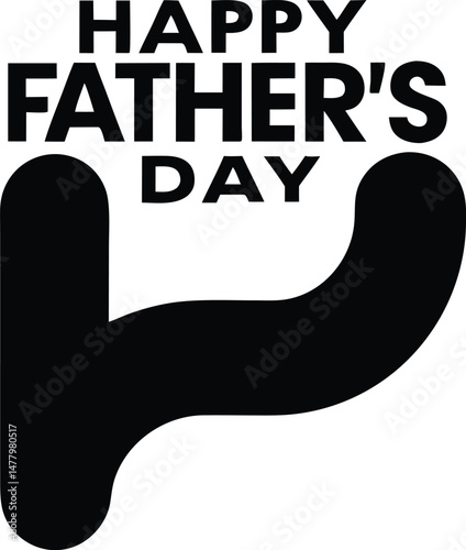 A bold graphic design celebrating happy father's day featuring a strong arm illustration symbolizing fatherly strength and support perfect for greetings