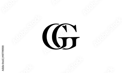 GG initial letter, monogram logo