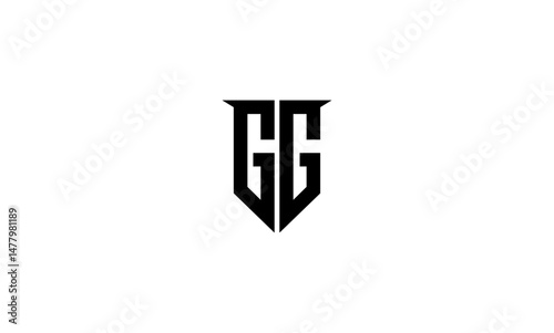 GG initial letter, monogram logo