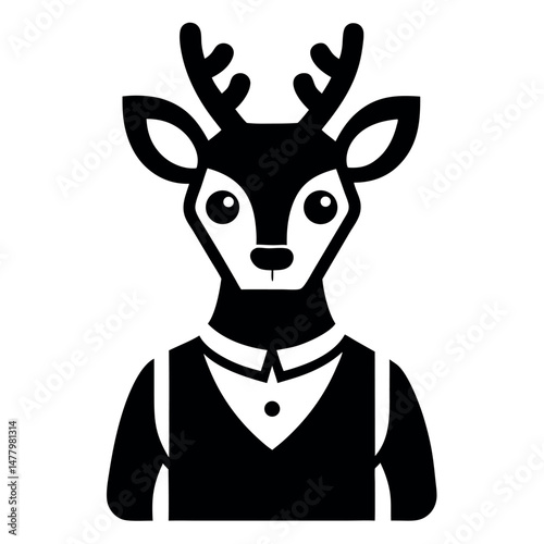 Stylish Deer in Formal Wear, a Fun Illustration