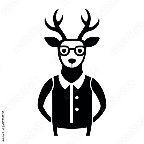 Stylish Deer in Formal Wear, a Fun Illustration