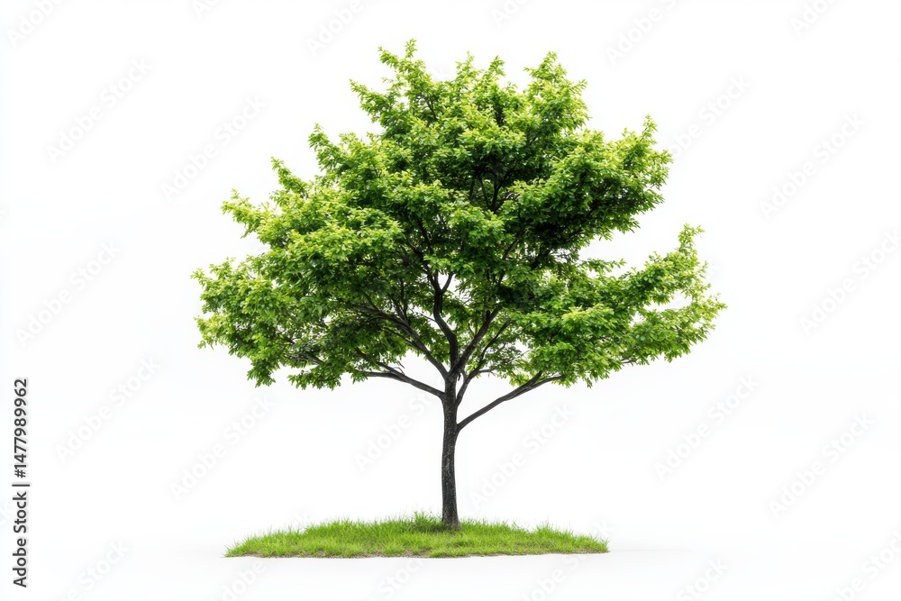 Obraz premium Green tree isolated on white background