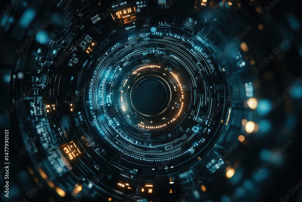 Abstract futuristic technology concentric circles Abstract futuristic technology concentric circles