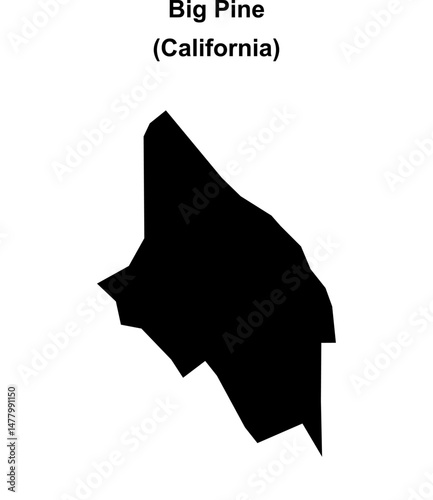 Big Pine (California) blank outline map