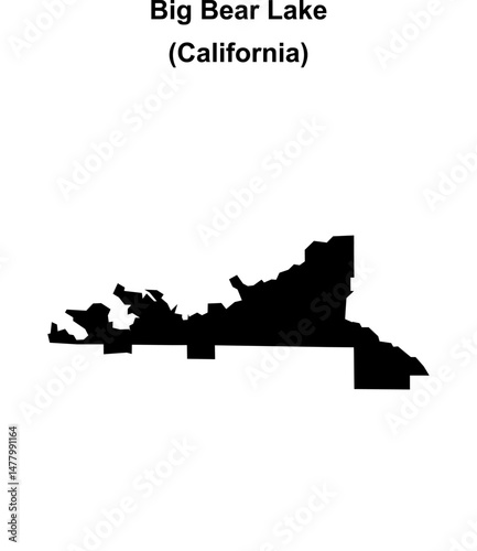 Big Bear Lake (California) blank outline map