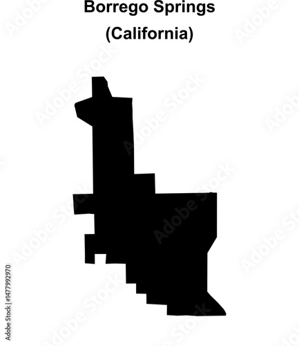 Borrego Springs (California) blank outline map