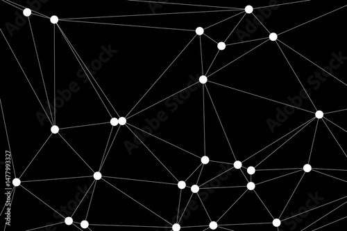 Global network connection background for banner design. Abstract line background with connecting dots and lines. Network Connecting dot polygon social network communication. Internet technology.